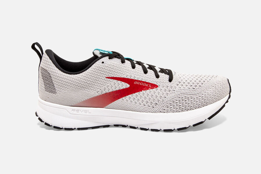 Revel 4 Road Brooks Running Shoes NZ Mens - Grey/Red - CLPXQE-915